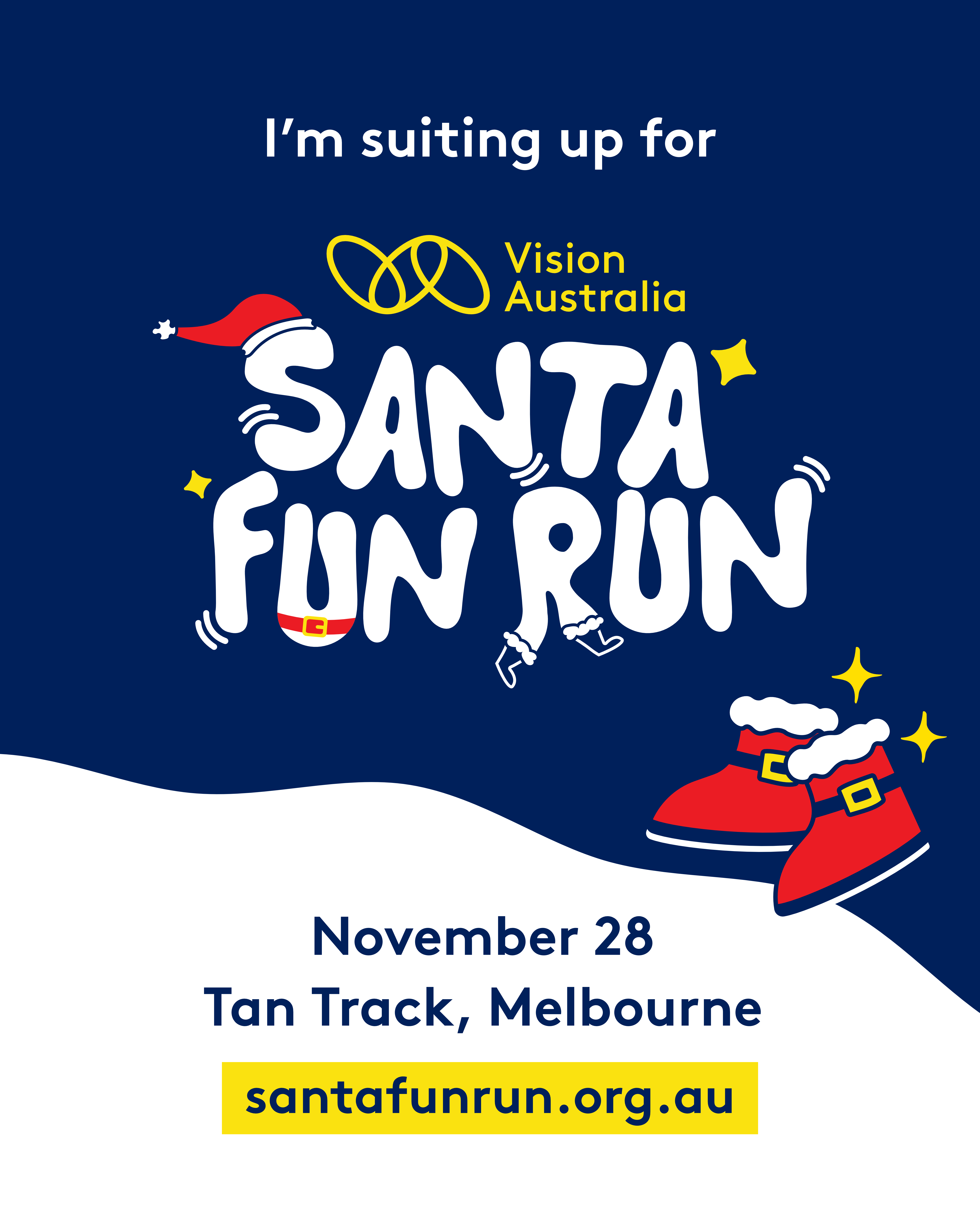 Santa Fun Run Social tile - I'm suiting up