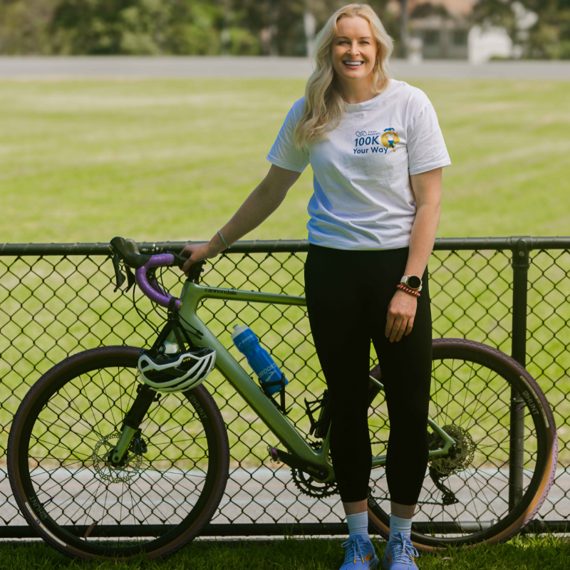 Jess Gallagher with her bike