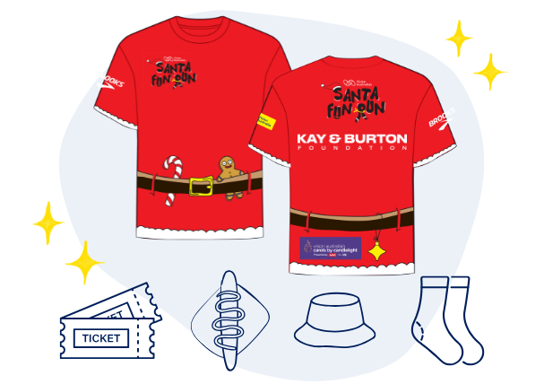 Santa Fun Run Upgrade Package flat lay