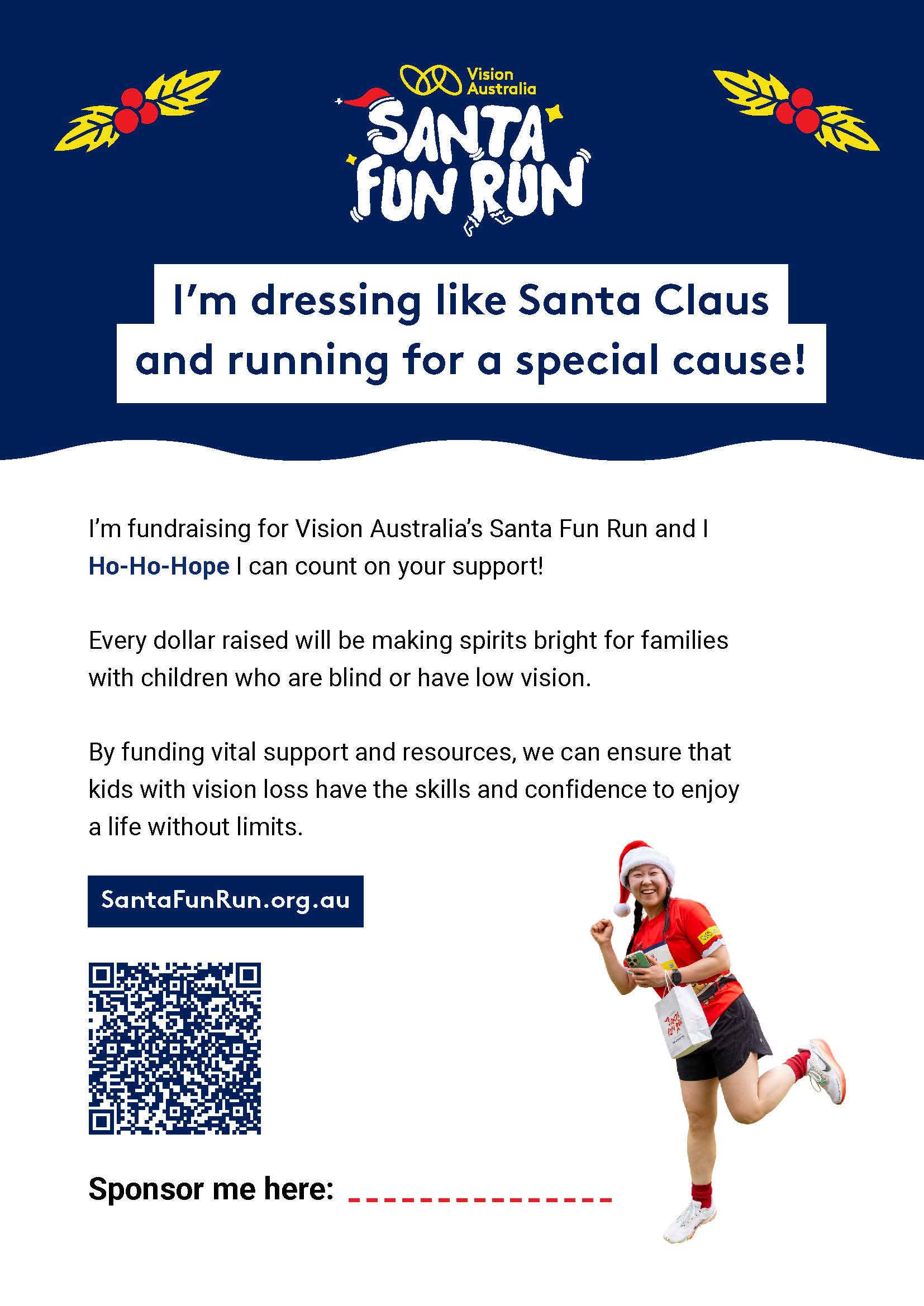 Santa Fun Run Poster - Support Me