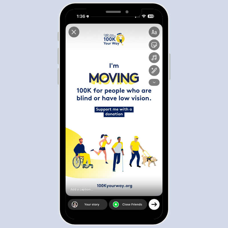 Screenshot of how to add a sticker to an Instagram Story by selecting the square smiley to the right-hand side.